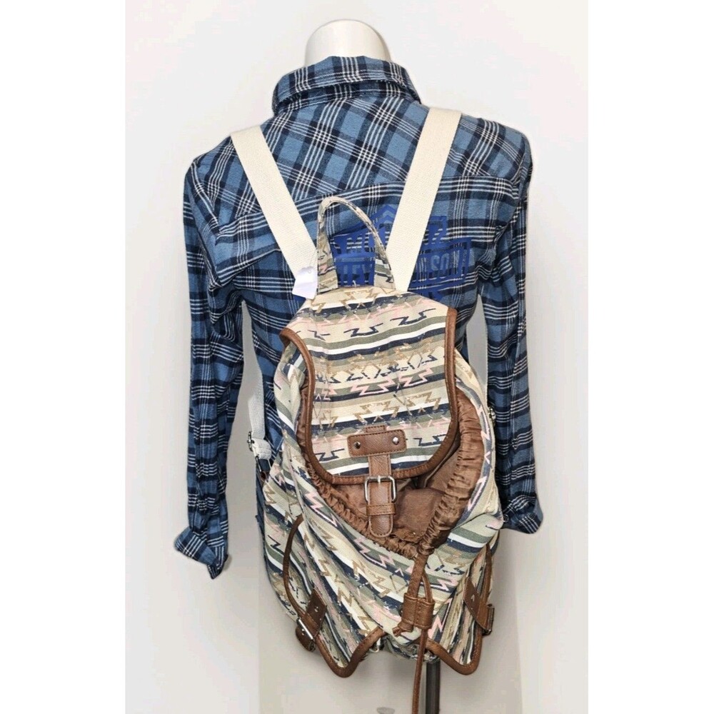 MADISON TAYLOR Plaid Flannel Custom Shirt (Large) + Tribal Aztec Backpack